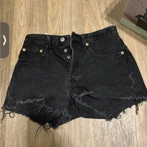 Black Levi denim shorts